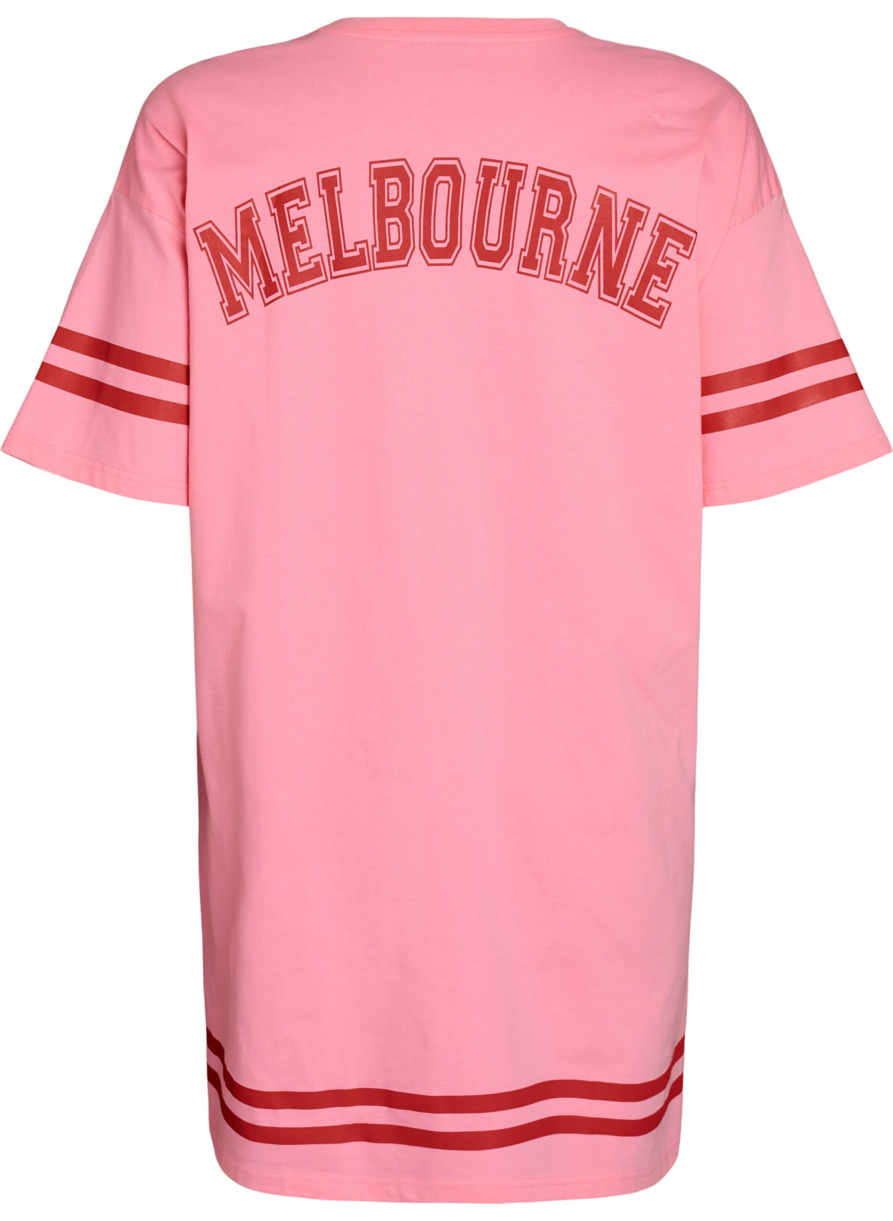 Zizzi Sportliches T-Shirtkleid aus Baumwolle, Pink, Packshot image number 1