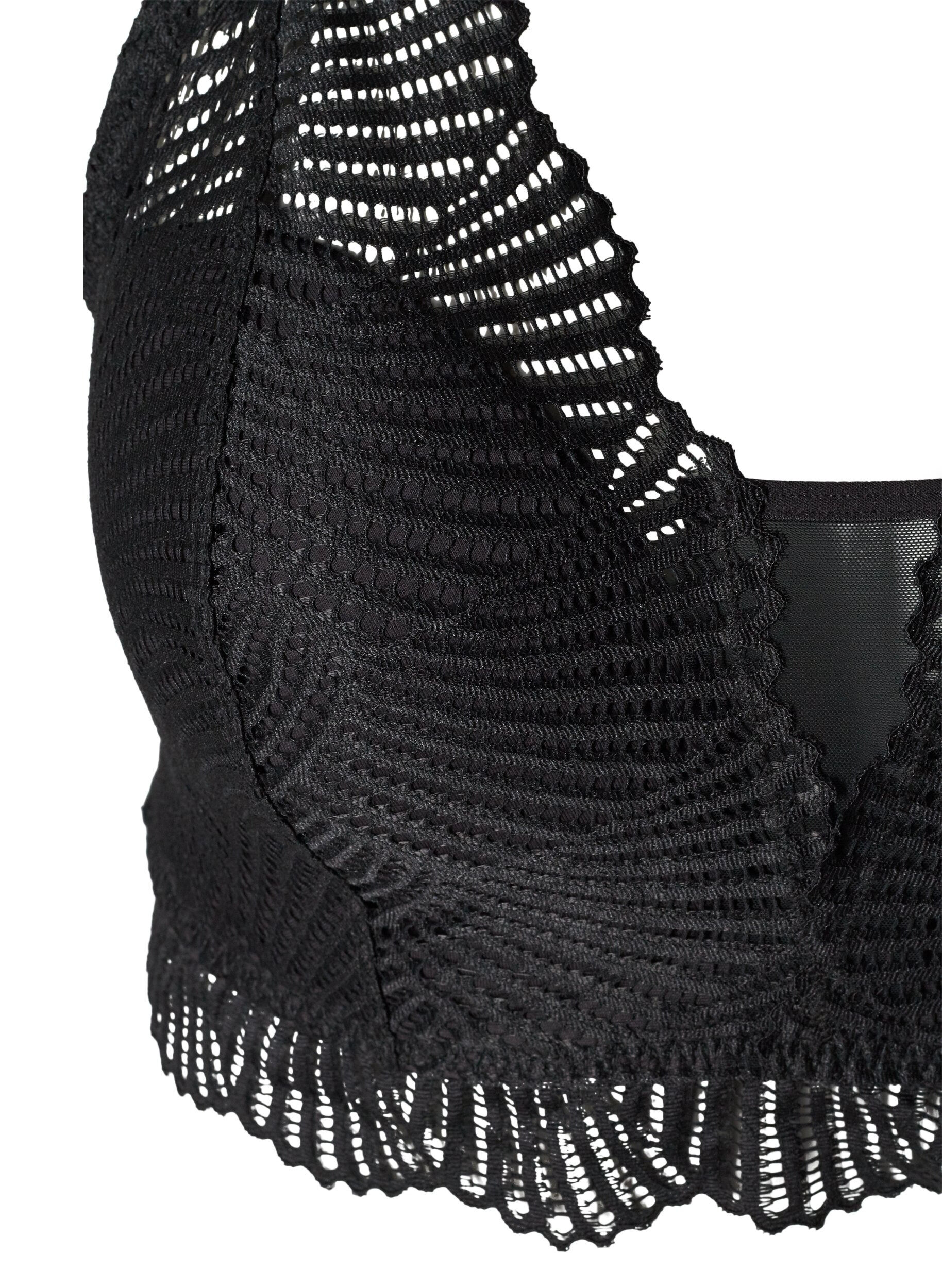 Zizzi Soutien-gorge en dentelle &agrave; rembourrage doux, Black, Packshot image number 2