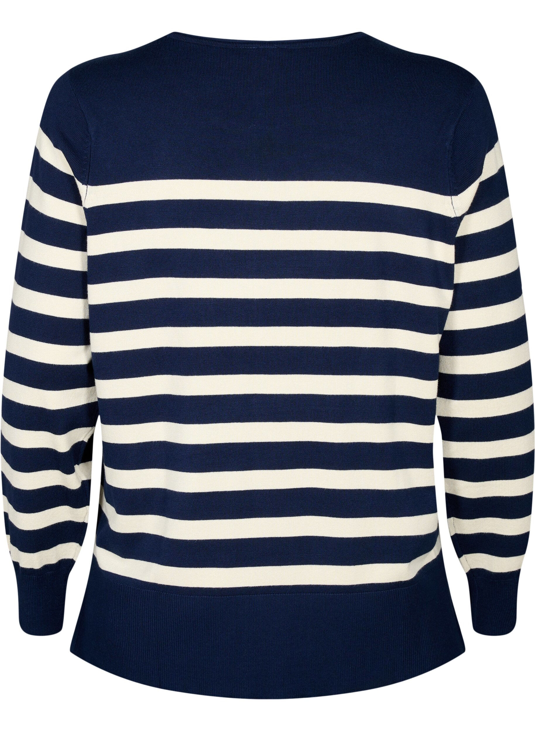 Zizzi Gestreifte Bluse aus Viskose, Navy Blazer Comb, Packshot image number 1