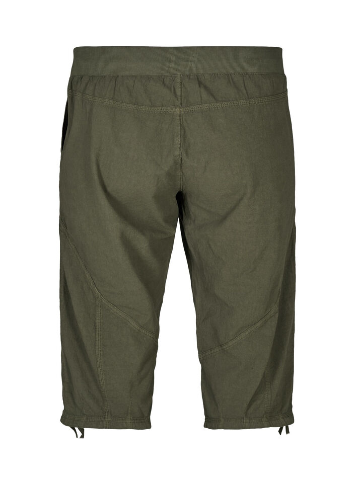 Pantacourt en coton, Vert, Packshot image number 1