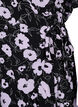Blumiges Wickelkleid mit kurzen Ärmeln, Schwarz, Packshot image number 3