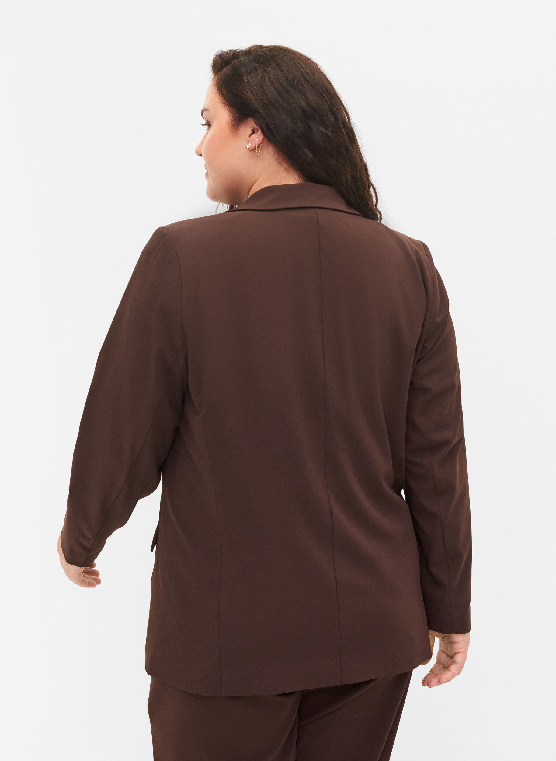 Zizzi Klassischer Blazer mit Taschen, Java, Model image number 1