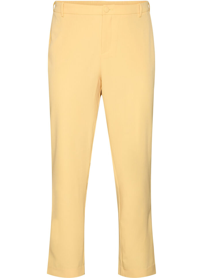 Pantalon avec poches et jambes droites, Jaune clair, Packshot image number 0