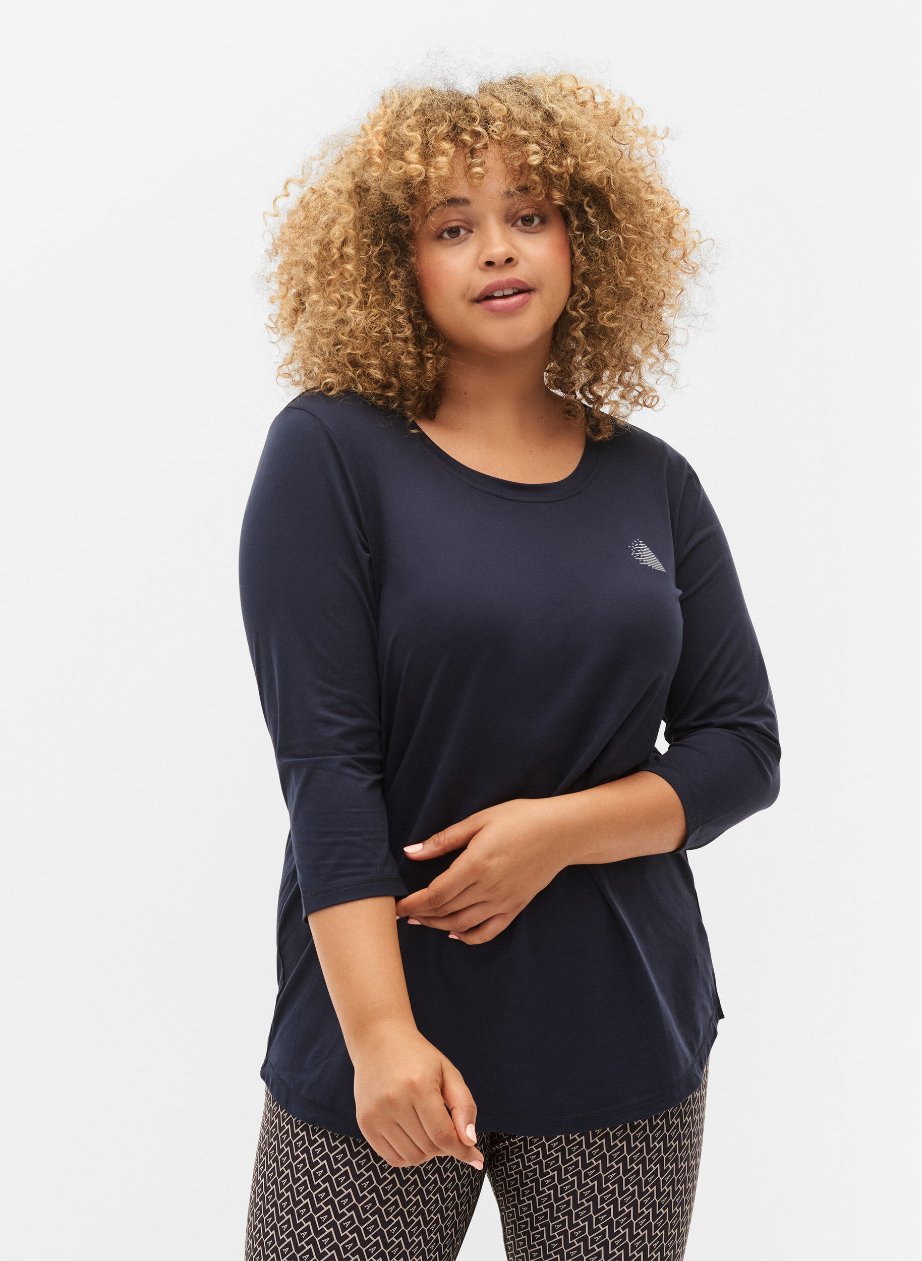 Trainingstop mit 3/4 &Auml;rmeln, Blau, Model