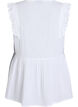 Blouse sans manches en mousseline de coton avec volants, Blanc, Packshot image number 1