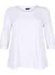 T-shirt en coton de base &agrave; manches 3/4, Blanc, Packshot image number 0
