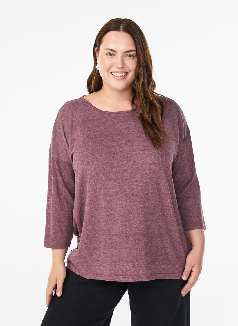 Bluse aus Jersey mit 3/4-&Auml;rmeln, Rot, Model image number 0