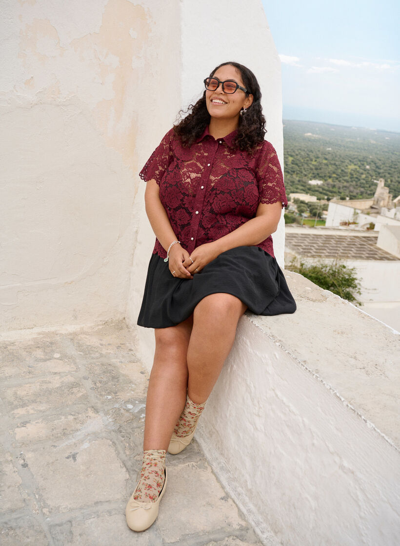 Jupe courte ballon avec une ceinture élastique, Noir, Image image number 0