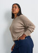 Blouse en maille chin&eacute;e avec col rond, Beige, Model image number 0