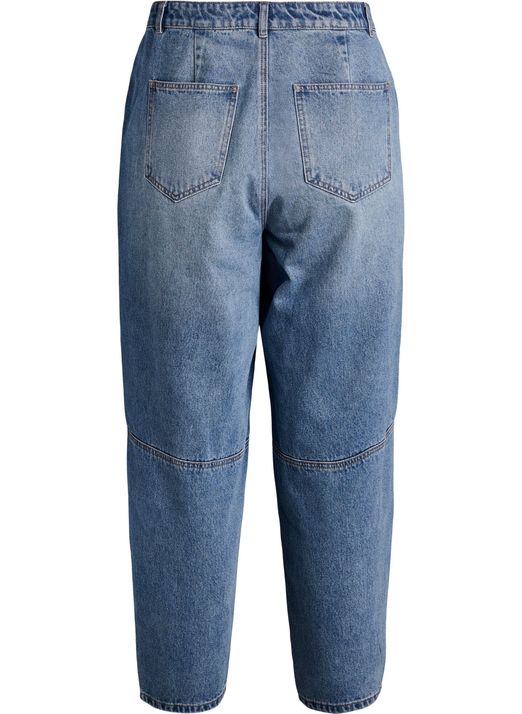 Zizzi Hoch taillierte Barrel-Jeans, Blau, Packshot image number 1