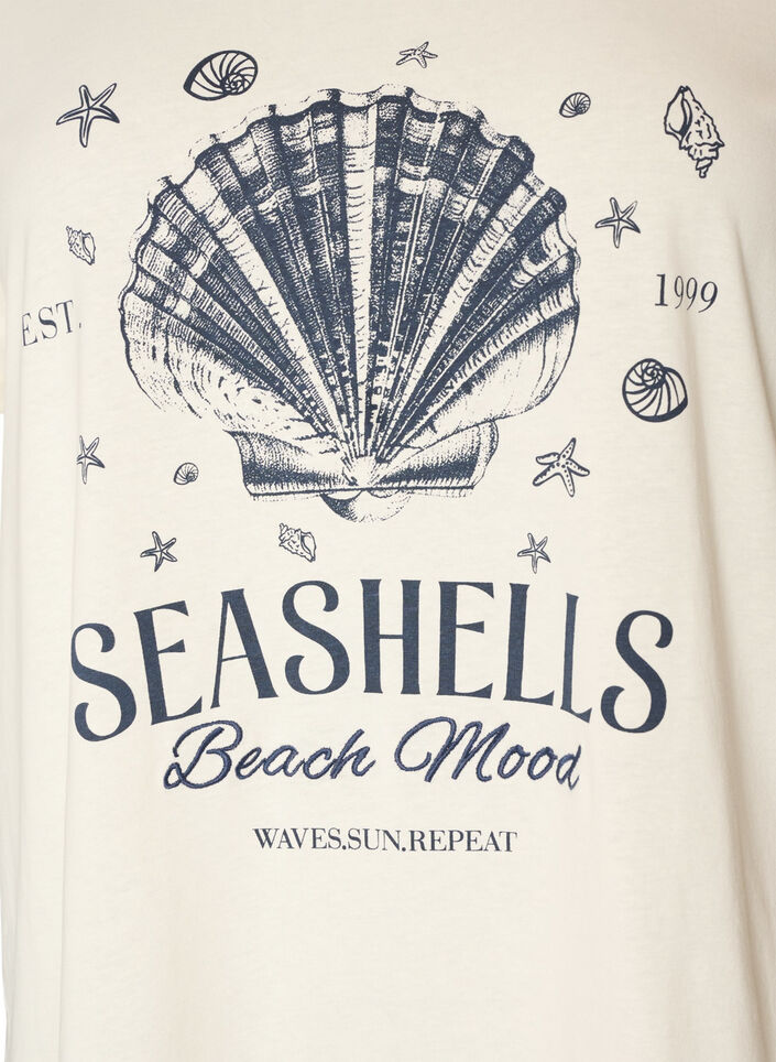 T-shirt en coton avec imprim&eacute;, Vanille, Packshot image number 2