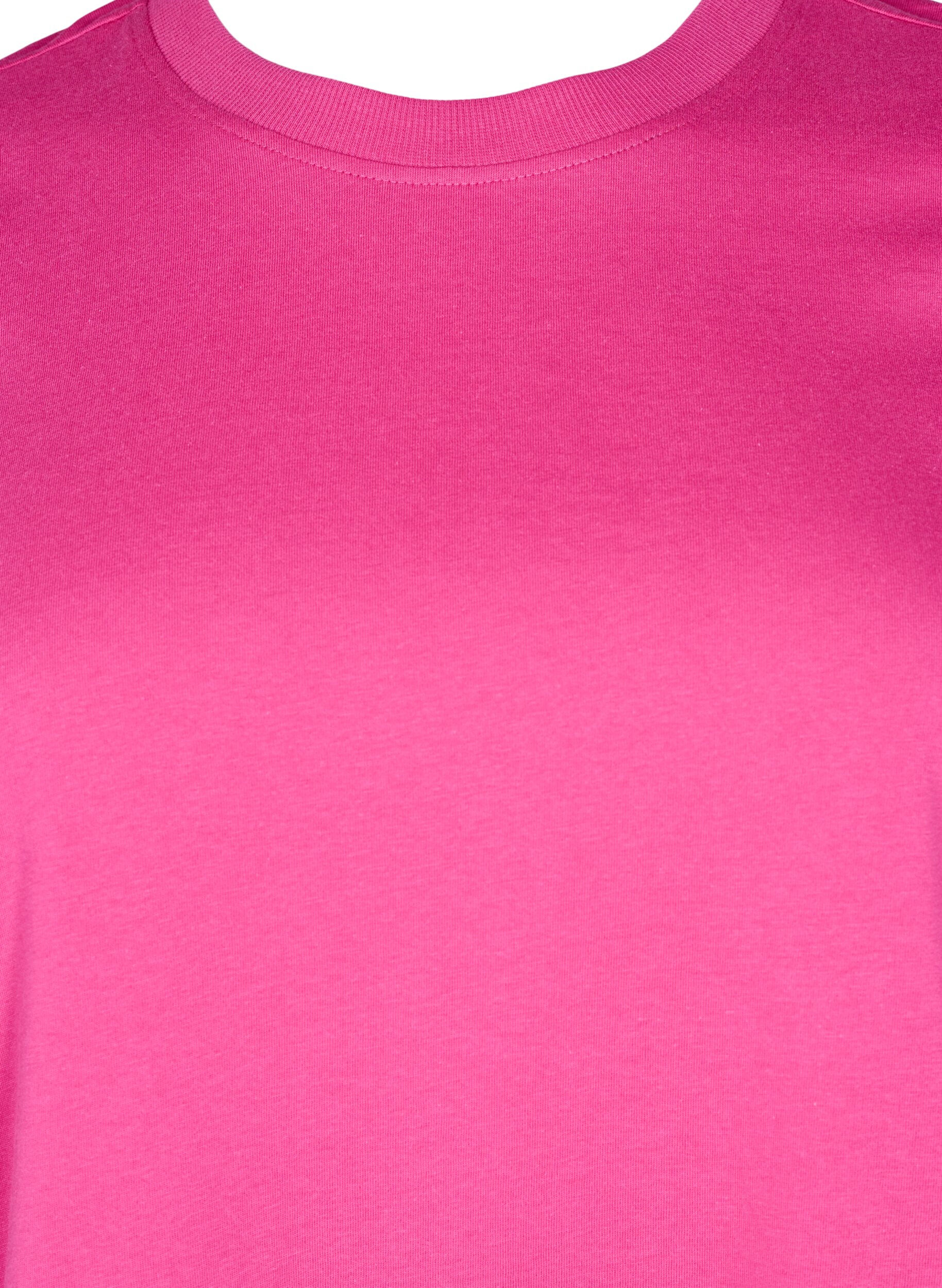 Zizzi Basic T-Shirt aus Baumwolle mit Rundhalsausschnitt, Rot, Packshot image number 2