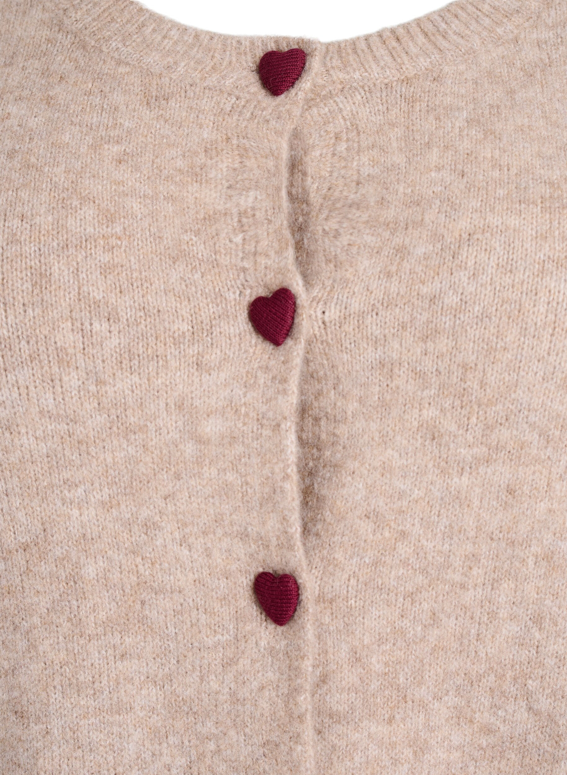 ZizziCardigan avec boutons en forme de c&oelig;ur, Beige, Packshot image number 2