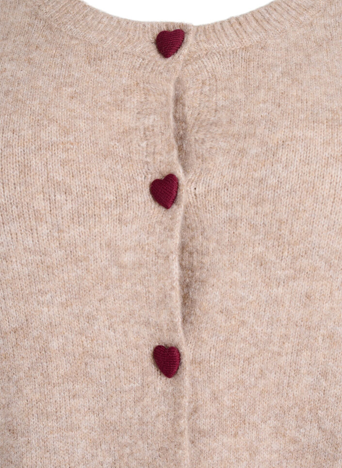 Cardigan avec boutons en forme de c&oelig;ur, Beige, Packshot image number 2