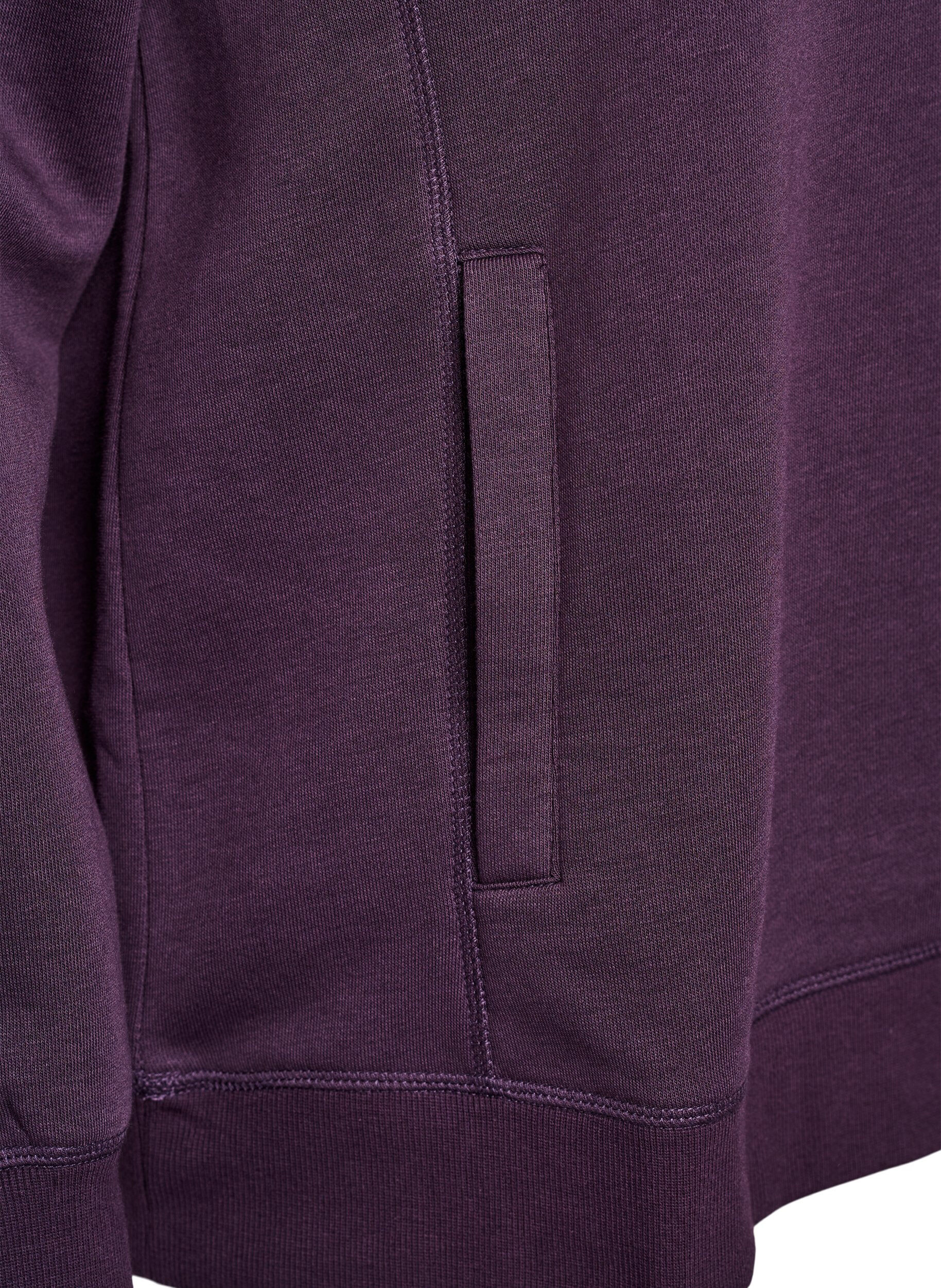 Zizzi Sweatshirt avec col montant et poches, Violet, Packshot image number 3