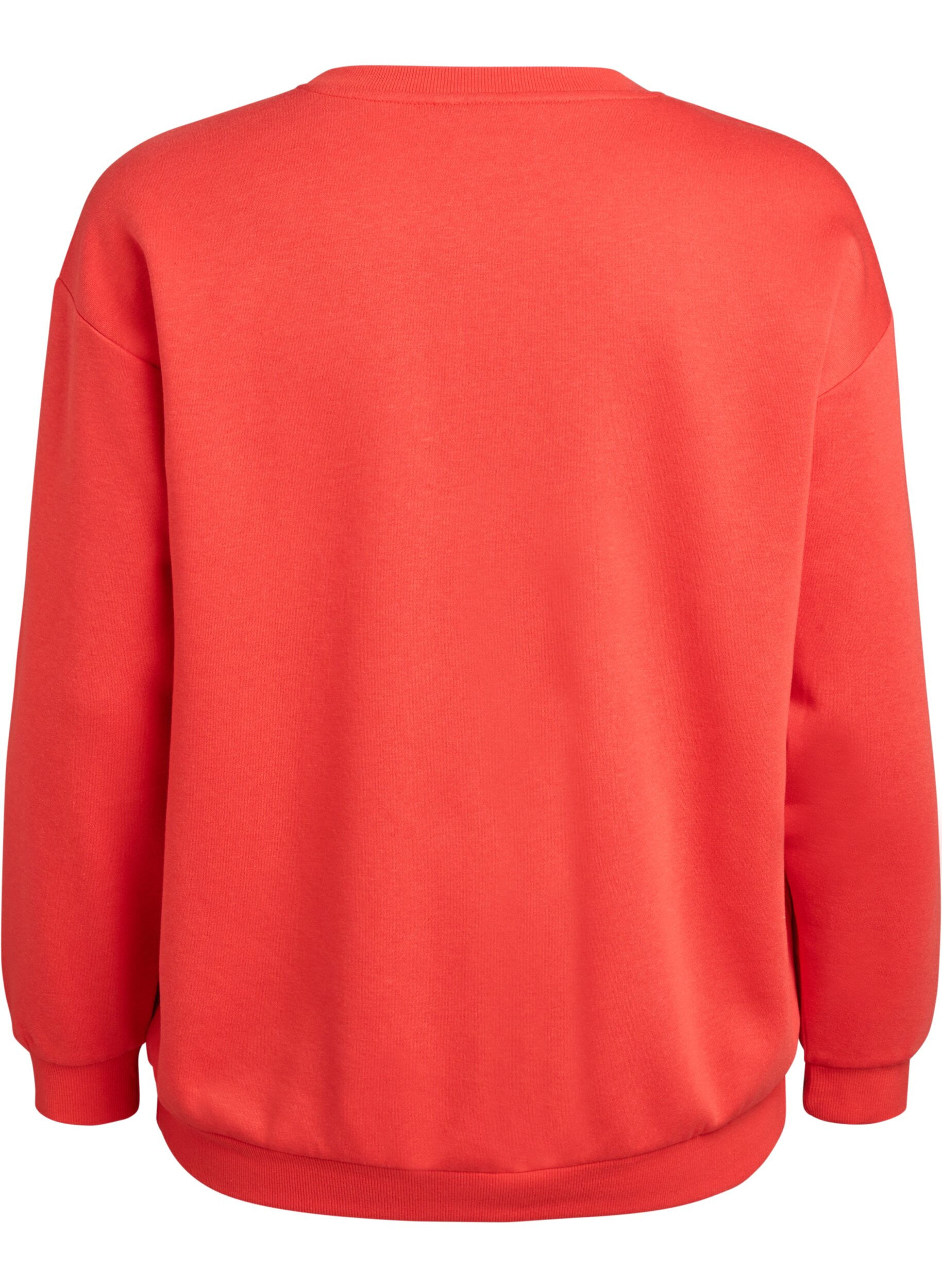 ZizziSweatshirt avec motif &agrave; l'avant, Rouge, Packshot image number 1