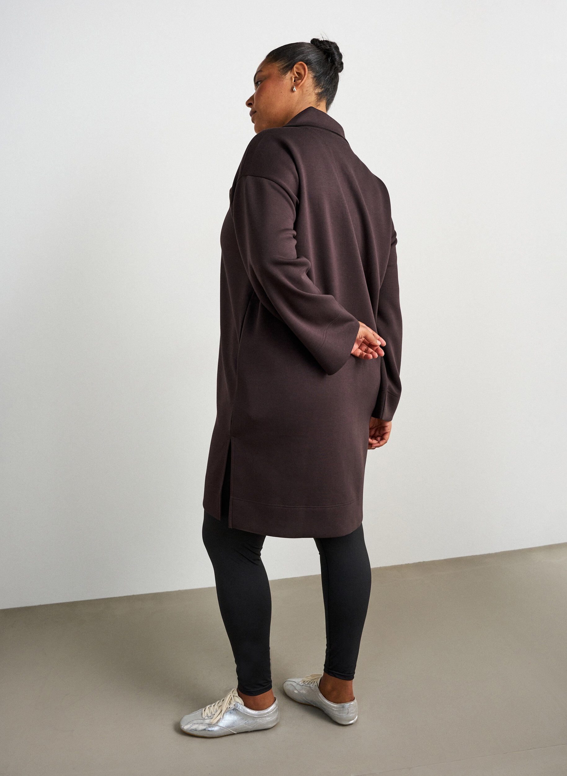 ZizziRobe-sweat sportive avec col montant et fermeture zipp&eacute;e, Marron, Model image number 2