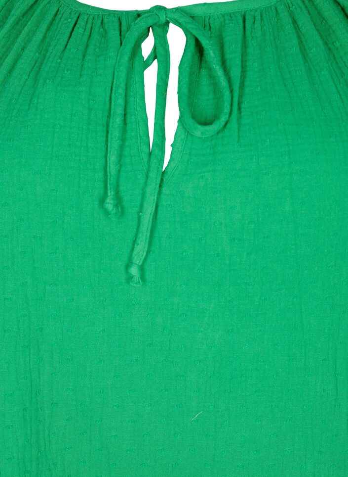 Blouse en coton &agrave; manches mi-longues, Bright Green, Packshot image number 2