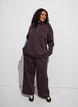 Pantalon de jogging taille haute avec coupe ample, Marron, Model image number 0