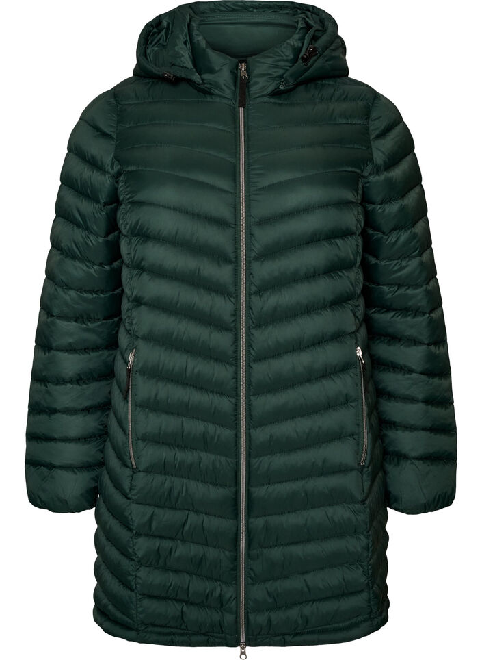 Veste l&eacute;g&egrave;re avec des poches et une capuche d&eacute;tachable, Vert fonc&eacute;, Packshot image number 0
