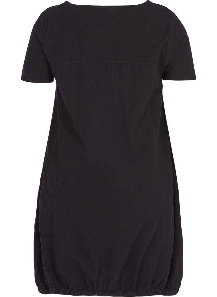 Robe en coton &agrave; manches courtes, Noir, Packshot image number 1