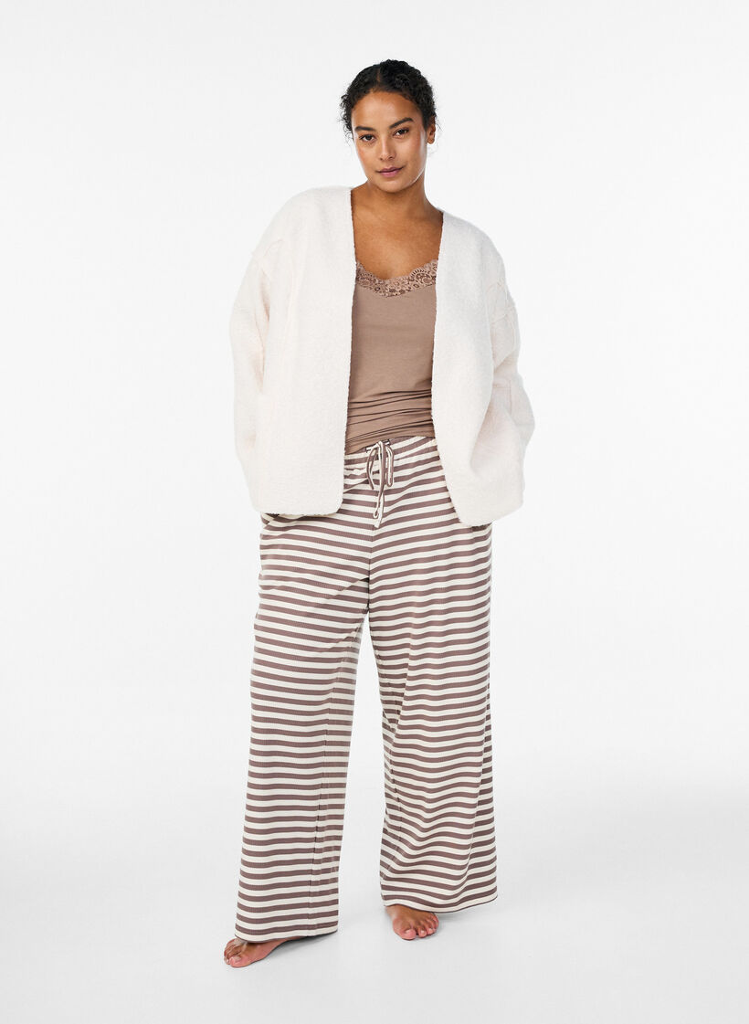 Cardigan ample avec poches, Vanille, Model image number 1