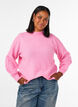 Pullover aus Rippstrick mit Puff&auml;rmeln und Kn&ouml;pfen, Pink, Model image number 0
