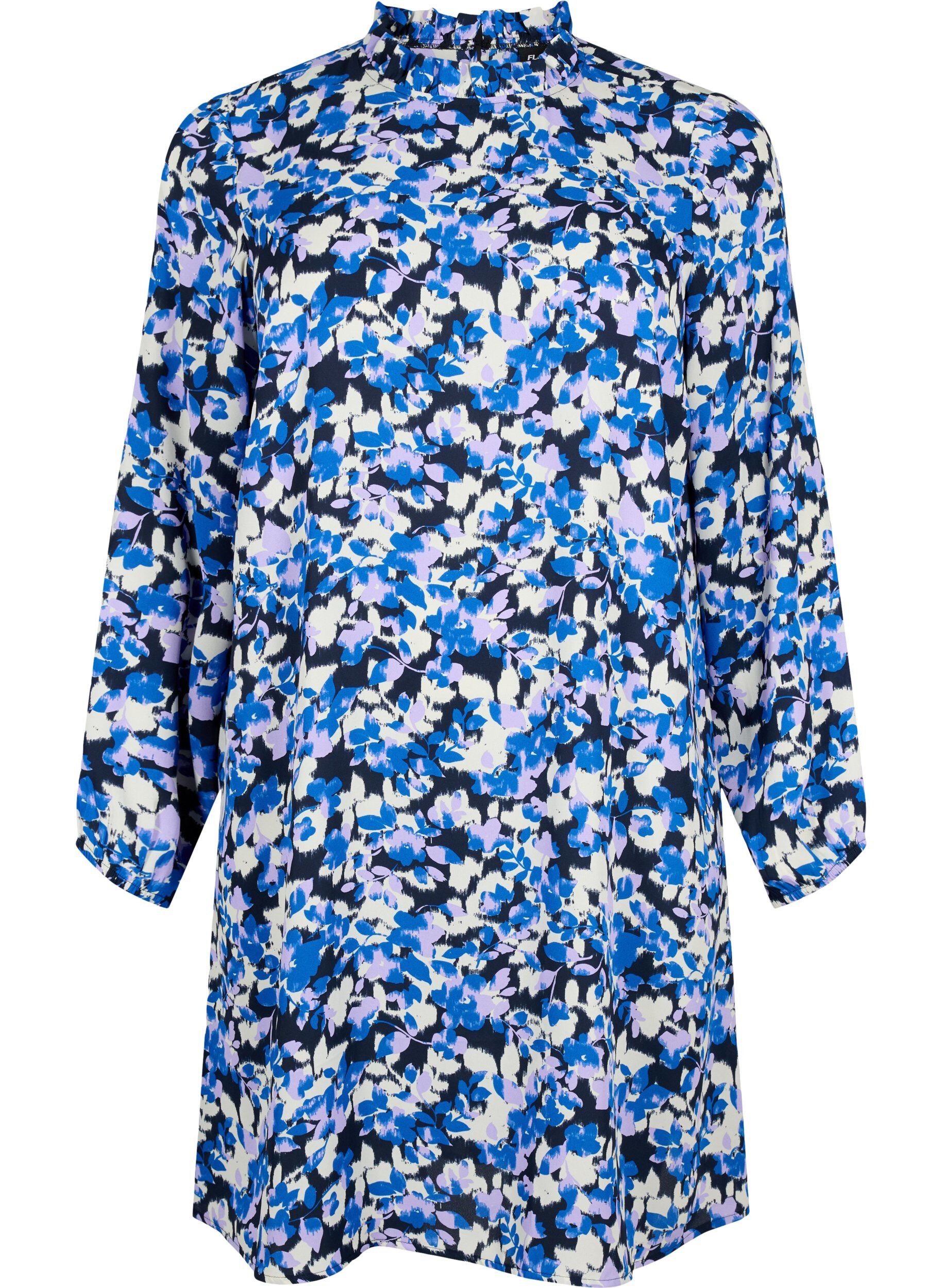 Zizzi FLASH - Robe &agrave; manches longues avec imprim&eacute; floral, Blue Purple Flower, Packshot image number 0