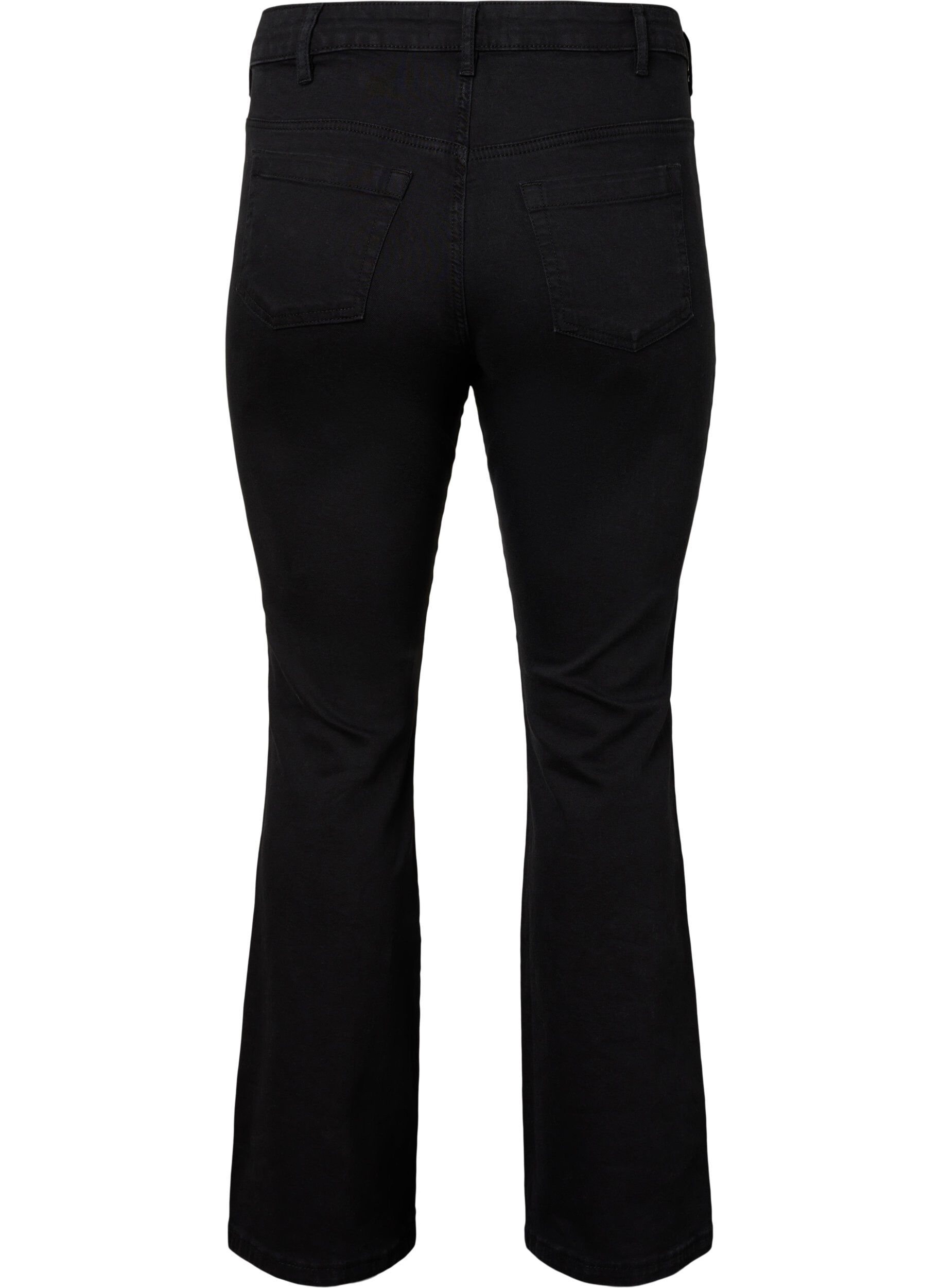 Zizzi Ellen Bootcut-Jeans mit hoher Taille, Schwarz, Packshot image number 1