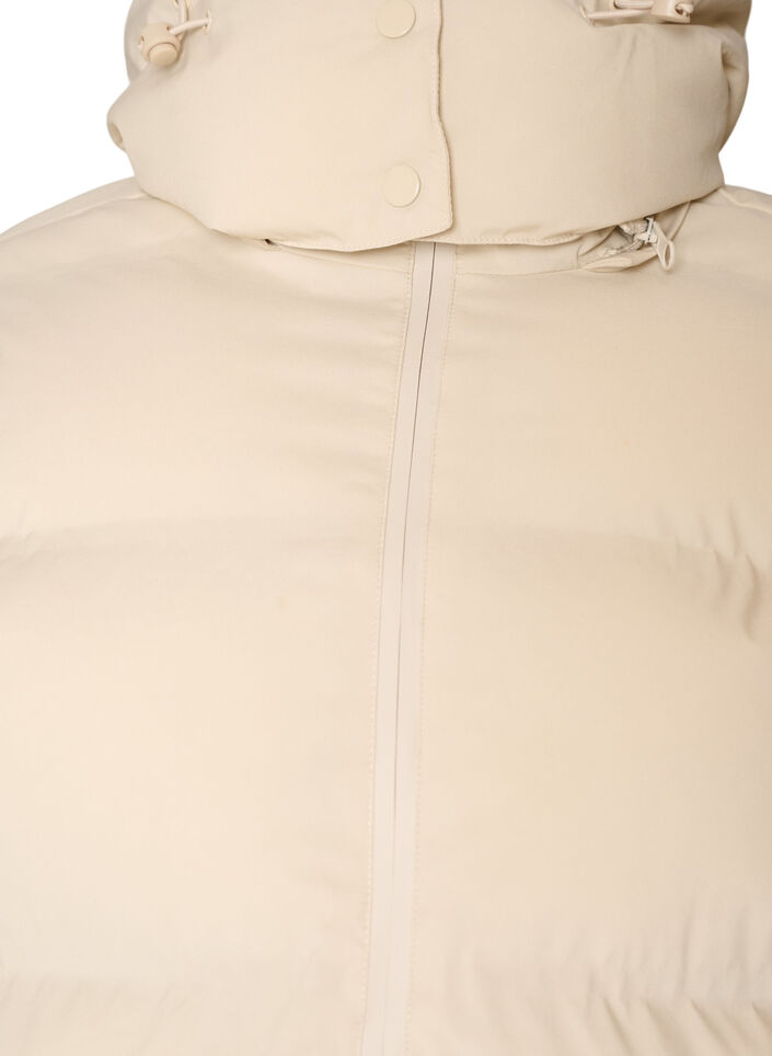 Kurze Steppjacke mit abnehmbarer Kapuze, Vanille, Packshot image number 2