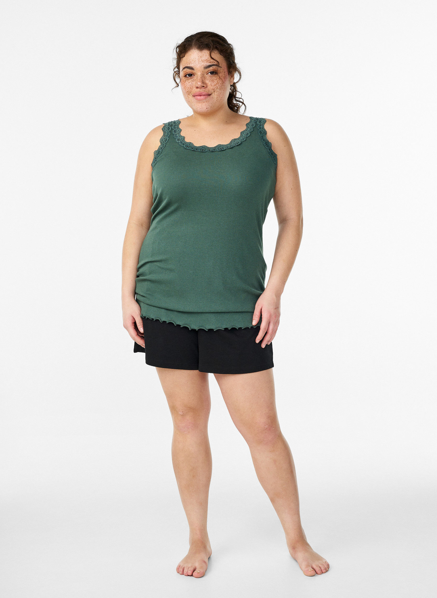 ZizziSpitzentop, Gr&uuml;n, Model image number 1