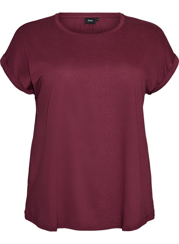Kurz&auml;rmeliges T-Shirt aus einer Baumwollmischung, Rot, Packshot image number 0