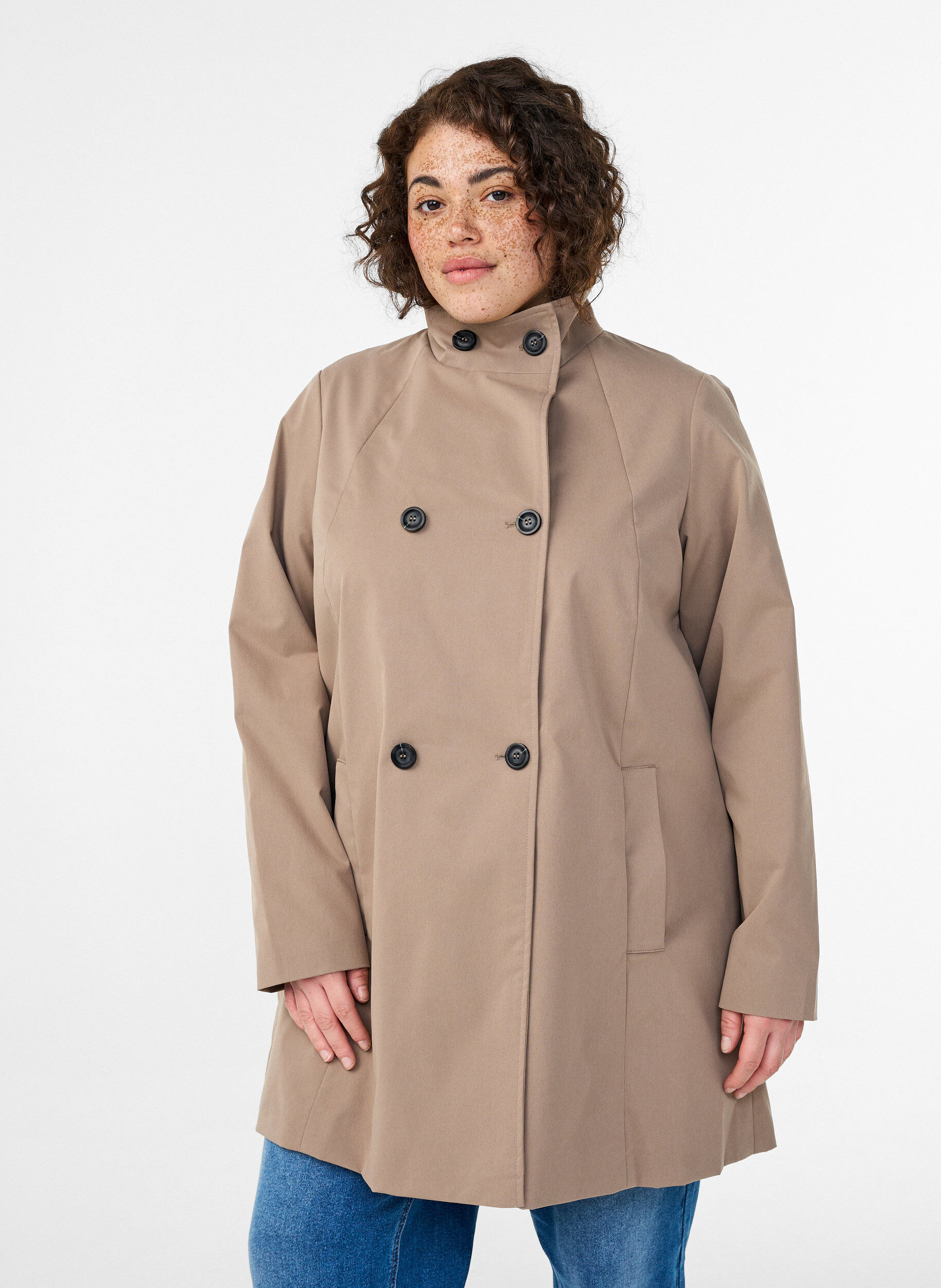 ZizziVeste de printemps hydrofuge avec coupe en A, Gris, Model image number 0