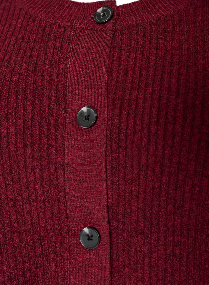 Cardigan en tricot c&ocirc;tel&eacute; avec boutons, Bordeaux, Packshot image number 2