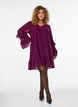 Kurzes Kleid mit transparenten R&uuml;schen&auml;rmeln, Lila, Model image number 1