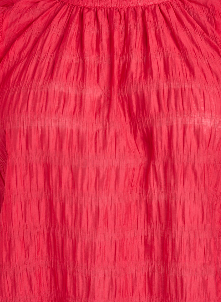 &Auml;rmellose Bluse mit Struktur und R&uuml;schen, Rot, Packshot image number 2