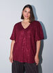 Blouse &agrave; sequins avec manches ballon, Bordeaux, Model image number 0