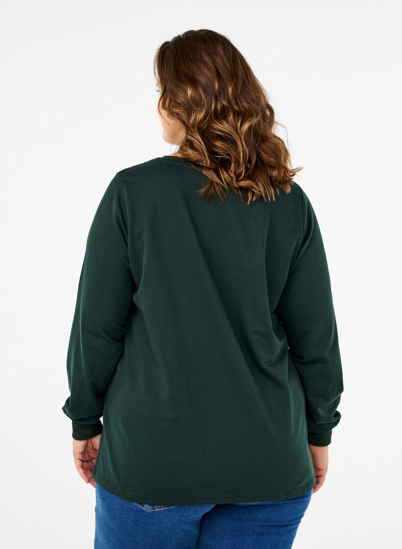 Sweatshirt mit Spitzendetails, Scarab, Model image number 1