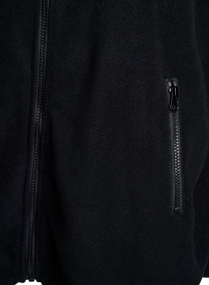Fleecejacke mit Taschen, Schwarz, Packshot image number 3