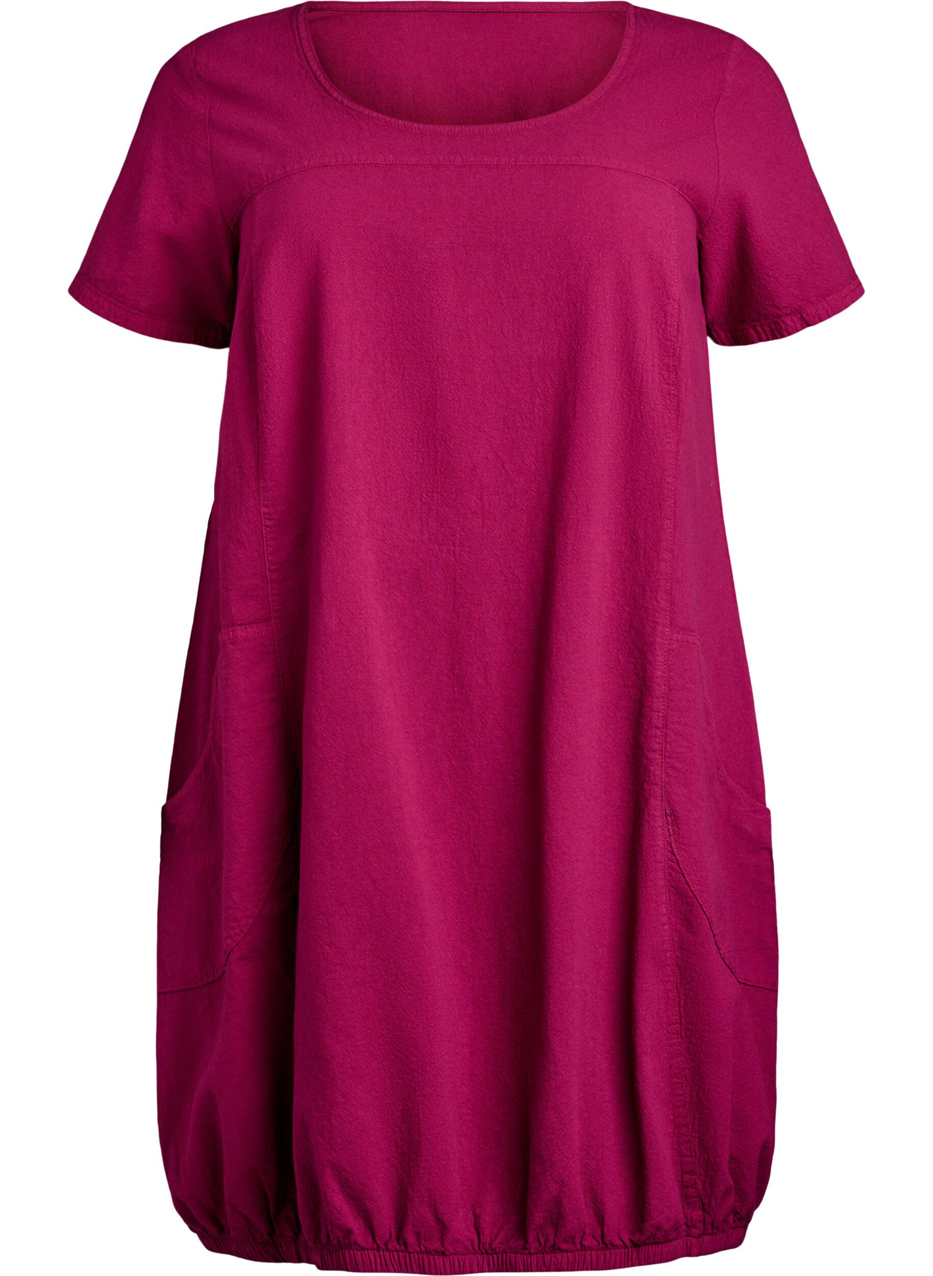 Robe en coton &agrave; manches courtes