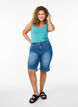 Solide Farbe Grundoberteil aus Baumwolle, Blau, Model image number 1