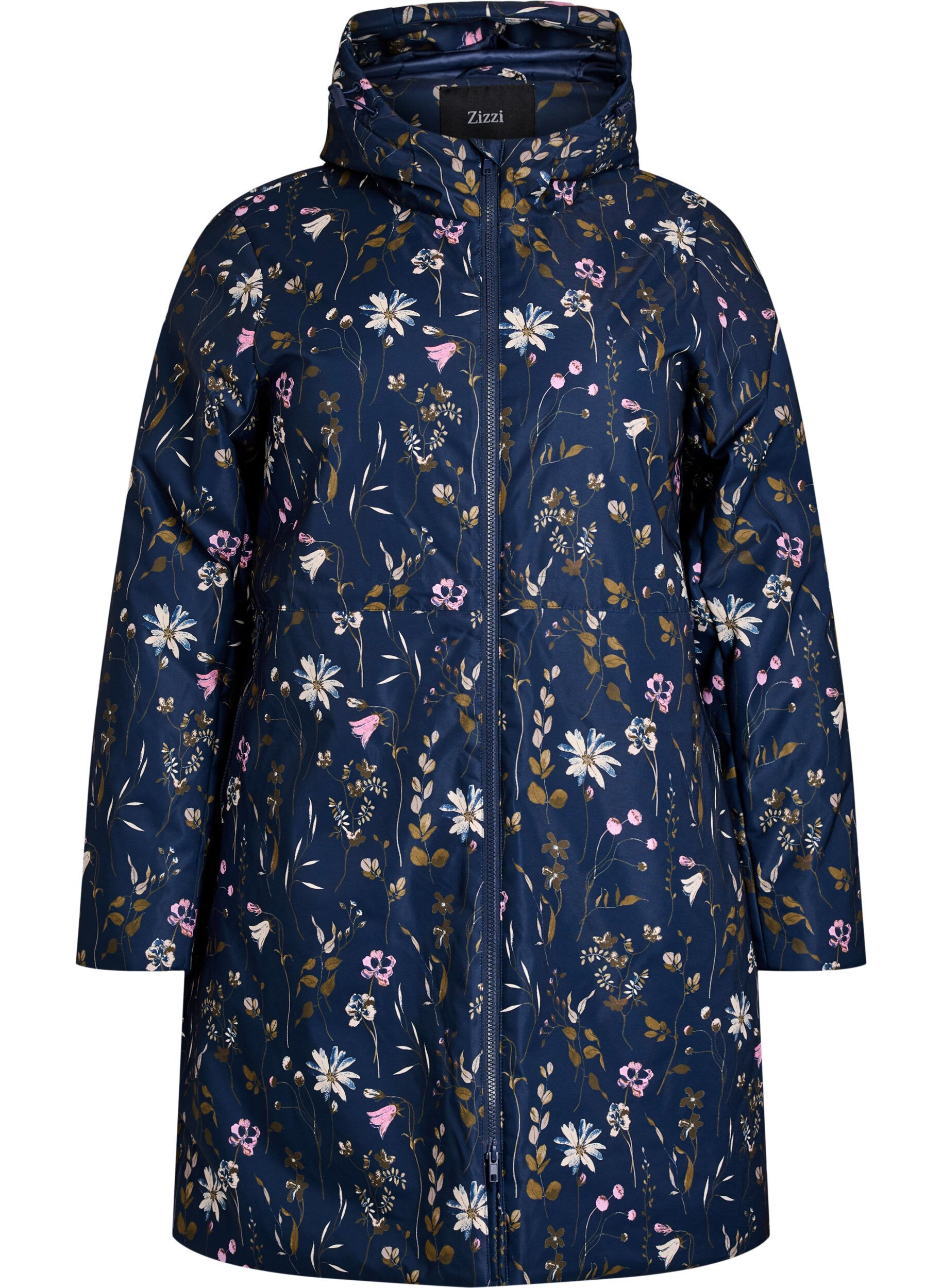 ZizziDoudoune &agrave; imprim&eacute; fleuri, Bleu, Packshot image number 0