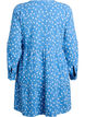 Robe courte en mousseline de coton &agrave; motif, Bleu, Packshot image number 1