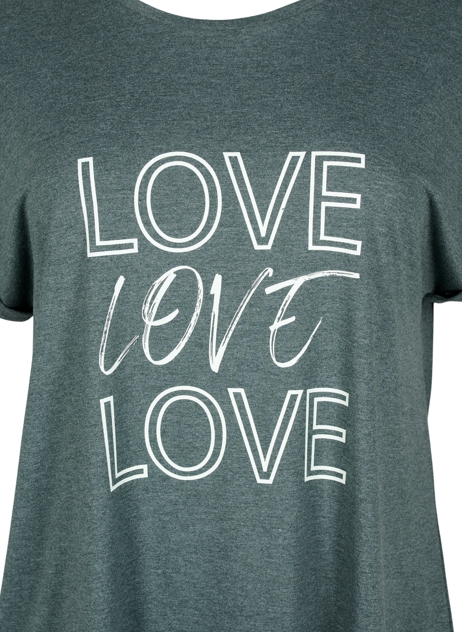 Zizzi Chemise de nuit &agrave; manches courtes avec imprim&eacute; de texte, , Packshot image number 2