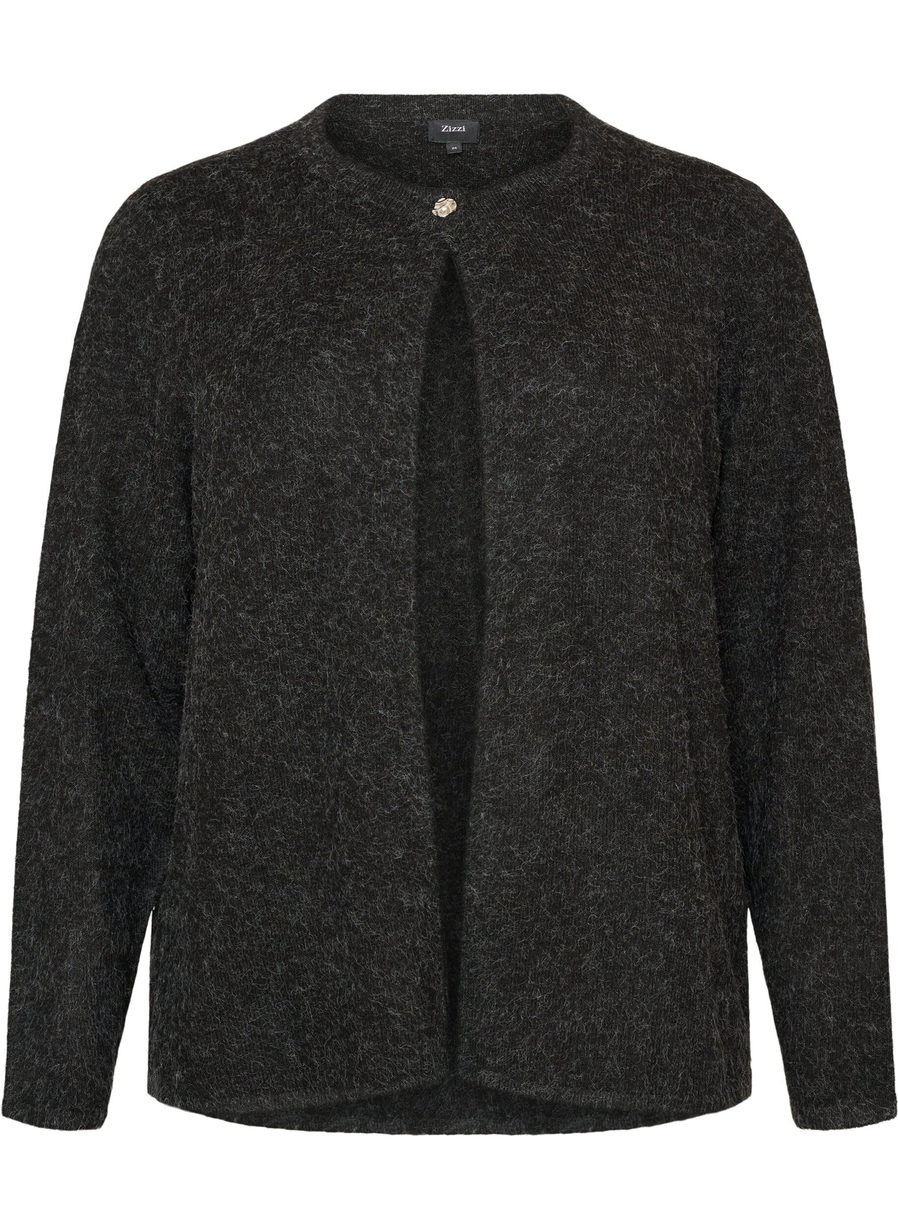 Cardigan en maille &agrave; col rond et fermeture boutonn&eacute;e