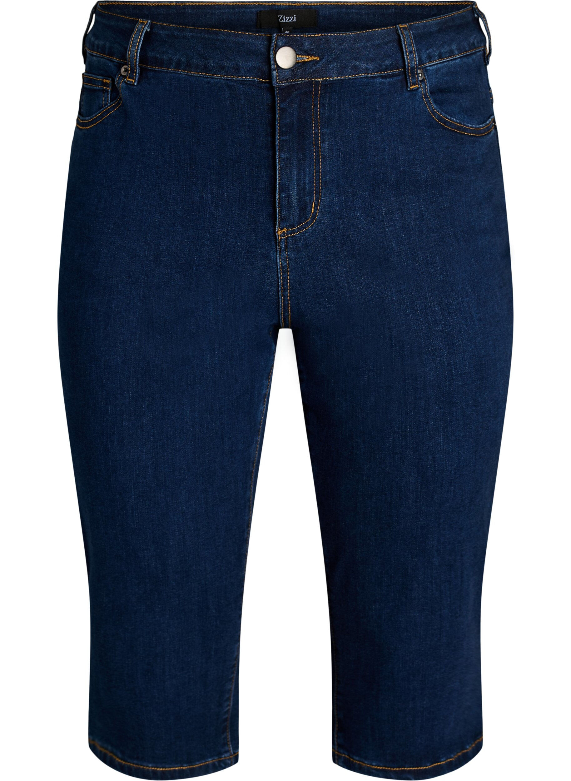 Zizzi Hoch taillierte Slim Fit Caprihose aus Stretch-Denim, Blau, Packshot image number 0