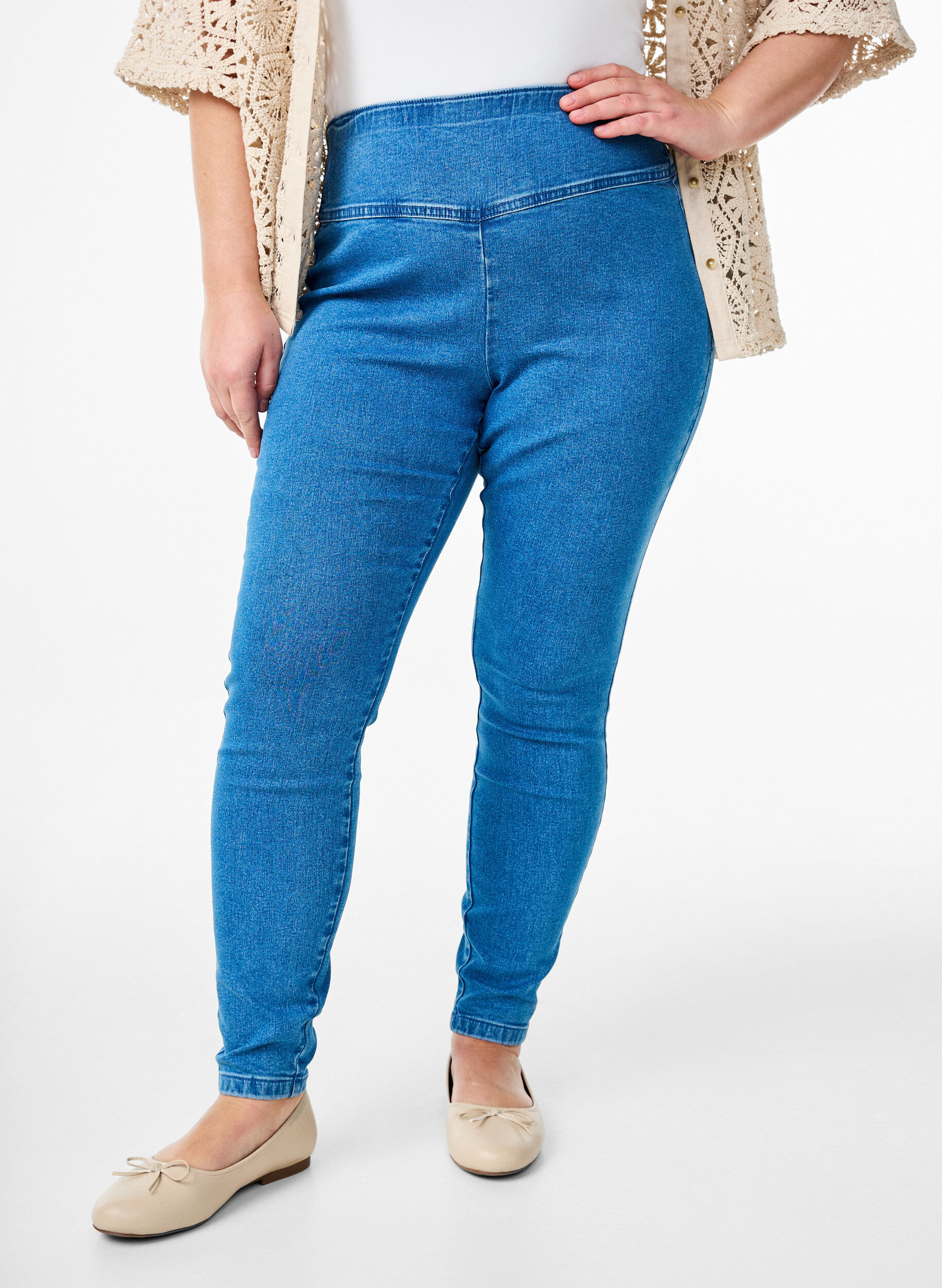 ZizziJeggings extensibles avec une taille haute, Bleu Clair, Model image number 2