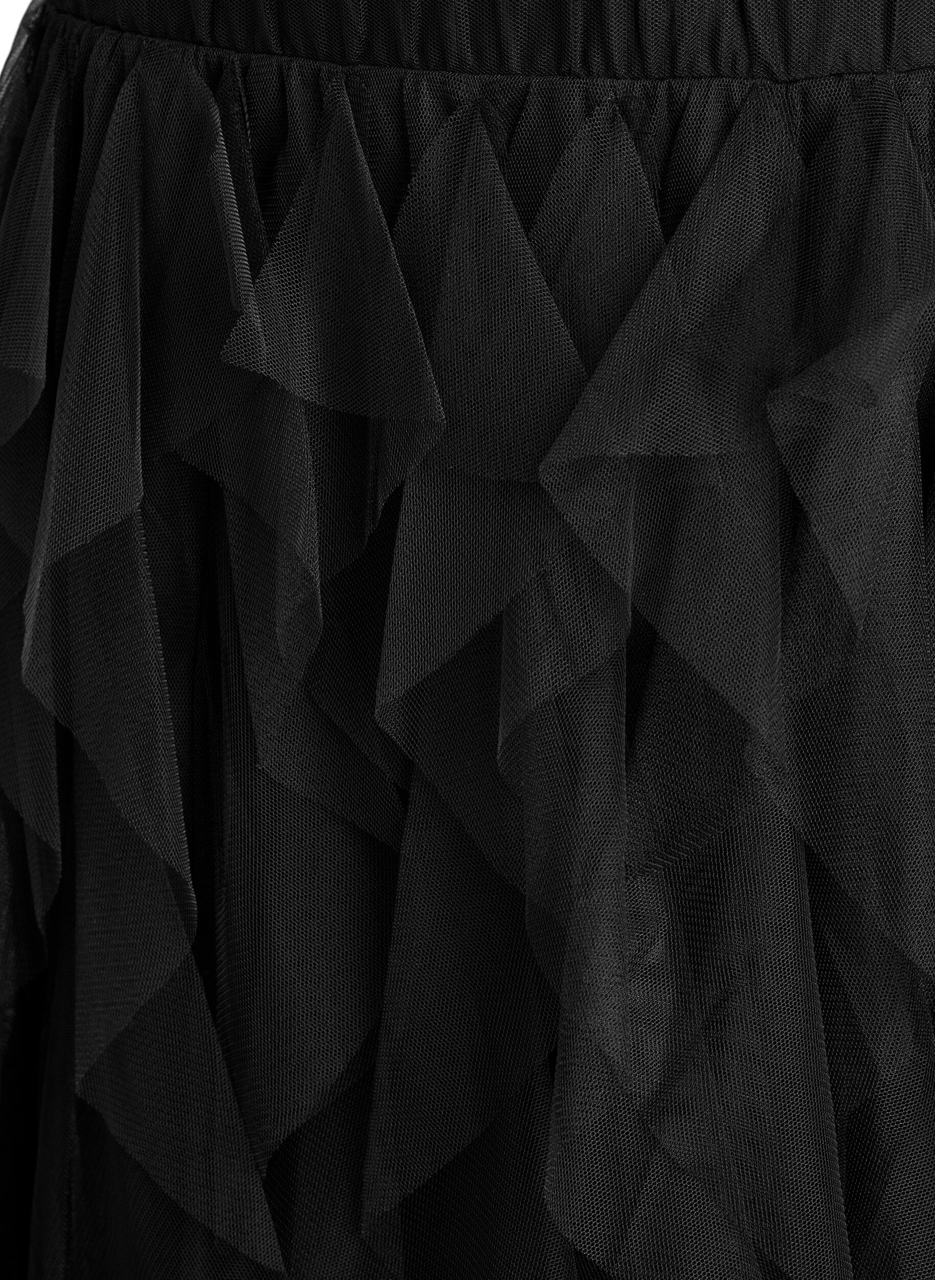 Zizzi Midi-T&uuml;llrock mit elastischem Bund, Schwarz, Packshot image number 2