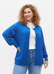 Viskose-Strickjacke mit Kn&ouml;pfen, Princess Blue, Model image number 0