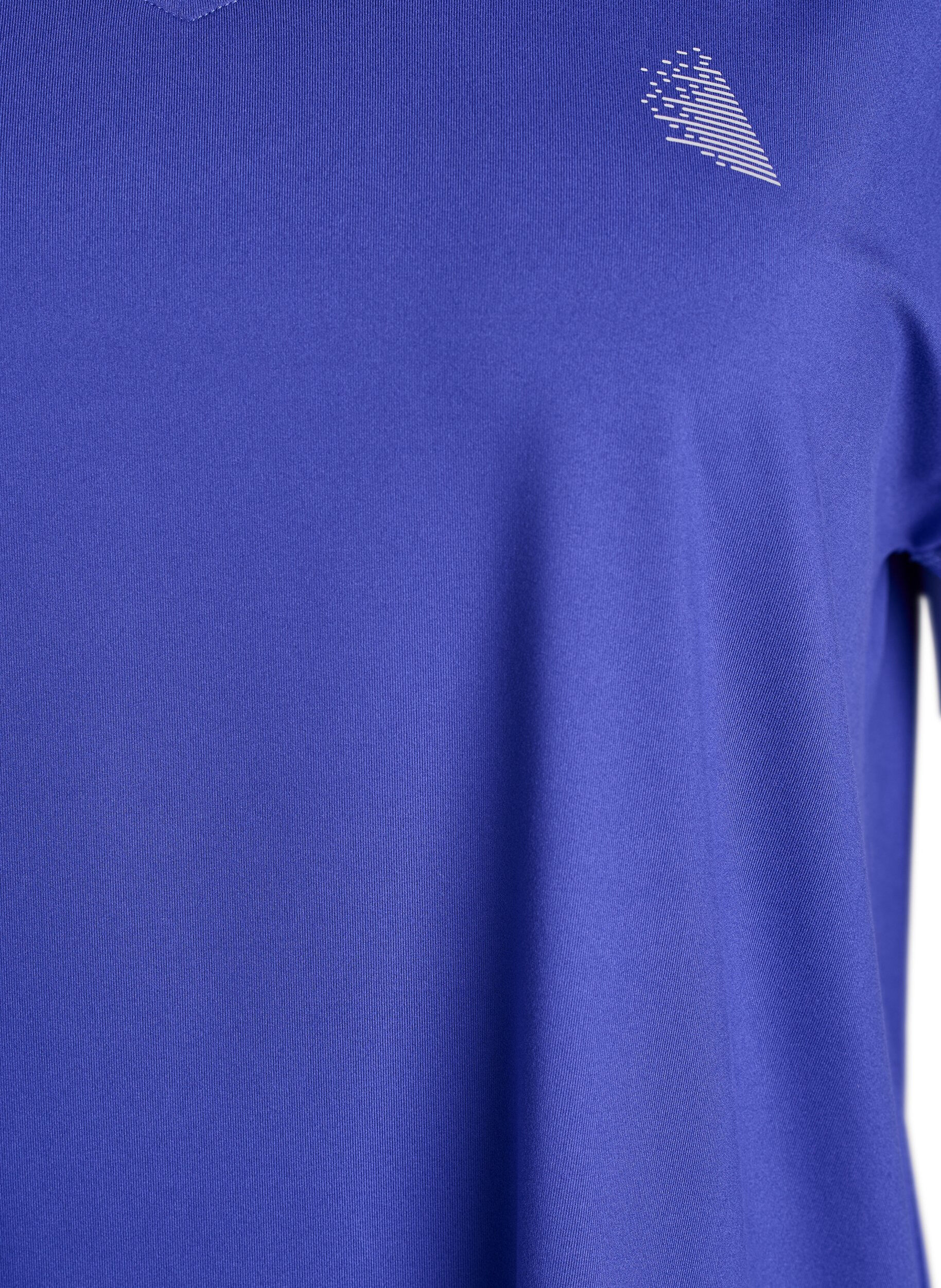 ZizziKurzarm Trainingsshirt mit V-Ausschnitt, Lila, Packshot image number 2